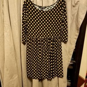 Forever 21 large black and tan polka dot dress
